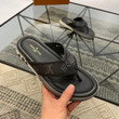 Louis Vuitton Mirabeau Thong Sandals In Black And Grey
