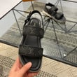Louis Vuitton Black Monogram Canvas And Leather Back Strap Sandals