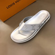 Louis Vuitton Monogram Silver Flip Flops