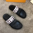 Louis Vuitton Monogram Crossover Two Straps Slides In Brown And White