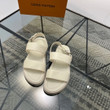 Louis Vuitton White Monogram Canvas And Leather Back Strap Sandals