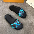 Louis Vuitton Teal Crossover Waterfront Mule Slides