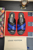 Louis Vuitton Foch Mule Slides In Blue And Black