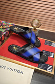 Louis Vuitton Foch Mule Slides In Blue And Black
