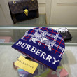 Burberry Lettering And Logo Wool Knit Beanie In Navy Blue
