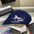 Celine Paris Monogram Logo Beanie Wool Knit Navy Blue
