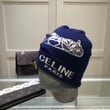 Celine Paris Monogram Logo Beanie Wool Knit Navy Blue