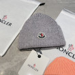 Moncler Ribbed Knit Wool Beanie In Grey