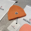 Moncler Ribbed Knit Wool Beanie In Orange