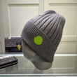 Moncler Gray Ribbed Knit Wool Beanie