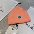 Moncler Ribbed Knit Wool Beanie In Coral Pink