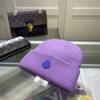 Moncler Ribbed Knit Wool Beanie In Purple