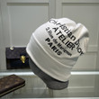 Christian Dior Lettering Beanie Wool Knit In White
