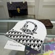 Dior Lettering And Oblique Motif Trim Beanie Wool Knit In White