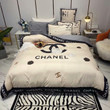 Chanel CC Monogram And Lettering Bedding Set In Beige