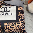 Chanel CC Monogram And Lettering Bedding Set In Leopard Pattern