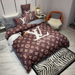 Louis Vuitton LV Monogram On Brown Pattern Bedding Set