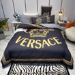 Versace La Medusa On Black Pattern Bedding Set