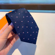 Hermes Heart Print Silk Necktie Cravatta In Blue