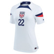 USA National Team FIFA World Cup Qatar 2022 Patch Timothy Weah #22 Home Women Jersey