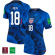 USA National Team FIFA World Cup Qatar 2022 Patch Ricardo Pepi #18 - Away Women Jersey