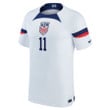 USA National Team 2022-23 Qatar World Cup Brenden Aaronson #11 Home Men Jersey - White