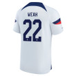 USA National Team FIFA World Cup Qatar 2022 Patch Timothy Weah #22 Home Men Jersey