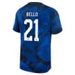 USA National Team FIFA World Cup Qatar 2022 Patch George Bello #21 Home Men Jersey