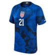 USA National Team 2022-23 Qatar World Cup George Bello #21 Away Men Jersey