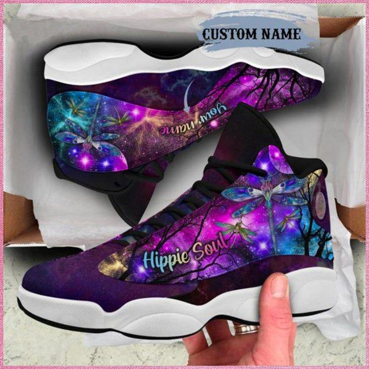 Customized Dragonfly Hippie Soul JD13 Sneakers Shoes - Custom Your Name Shoes - Custom Shoes - Athletic Run Casual Shoes