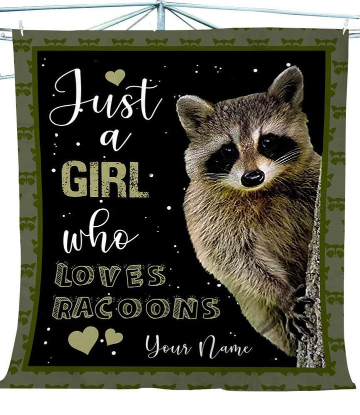 Just A Girl Who Loves Raccoons Fleece Blanket - Quilt Blanket - Gift For Racoon Lover