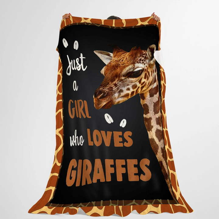 Just a girl who loves giraffes Fleece Blanket - Quilt Blanket