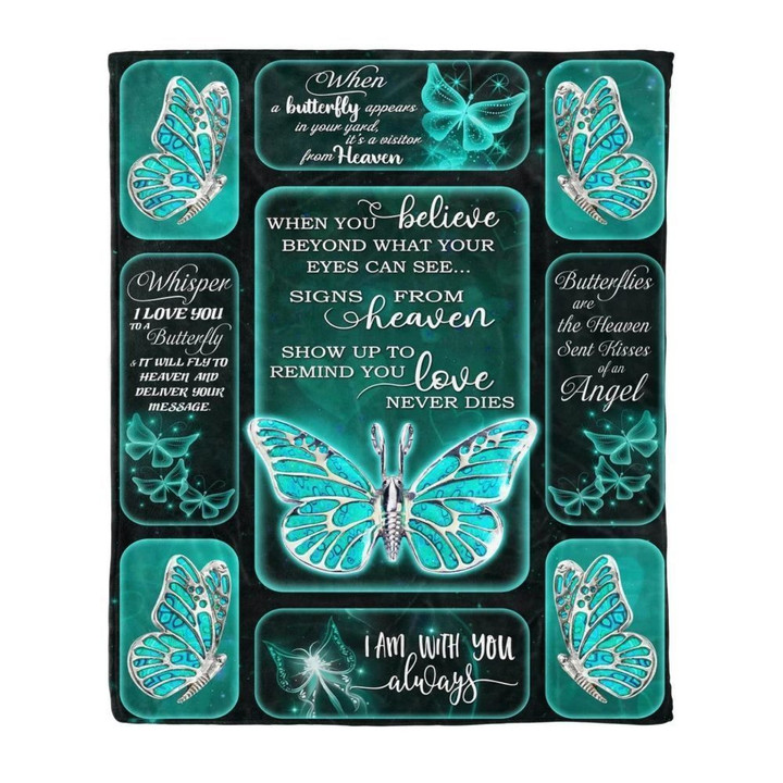 Animal Butterfly From Heaven Fleece Blanket Family Gift Home Decor Bedding Couch Sofa Soft And Comfy Cozy