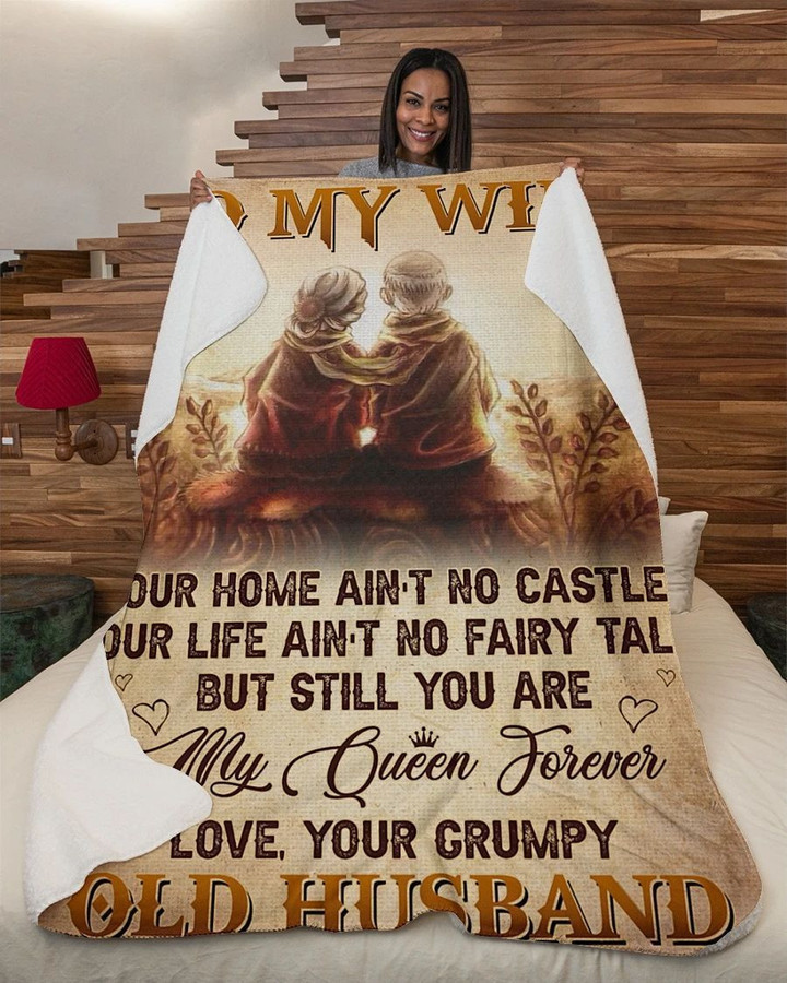 Our Home Ain't No Castle - Husband To Wife Fleece Blanket - Quilt Blanket | Gift For Wife