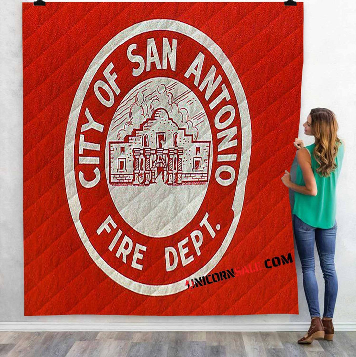 Firefighter San Antonio Fire Department 3D Customized Personalized Quilt Blanket