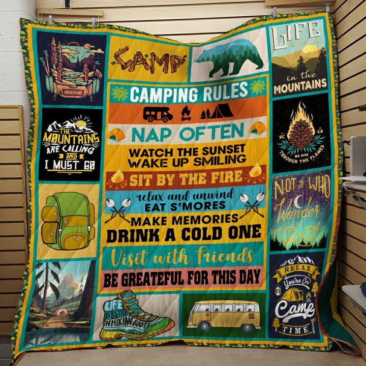 Camping Quilt Blanket Great Customized Blanket Gifts For Birthday Christmas Thanksgiving