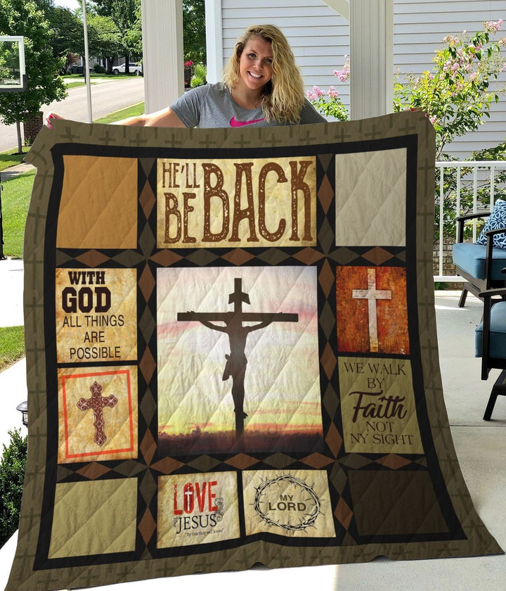 Jesus Walk By Faith Quilt Blanket Great Customized Gifts For Birthday Christmas Thanksgiving Perfect Gifts For Jesus Lover