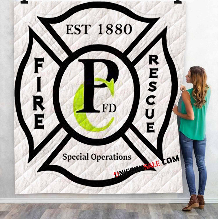 Firefighter Pierce City Fire Protection District 3D Customized Personalized Quilt Blanket