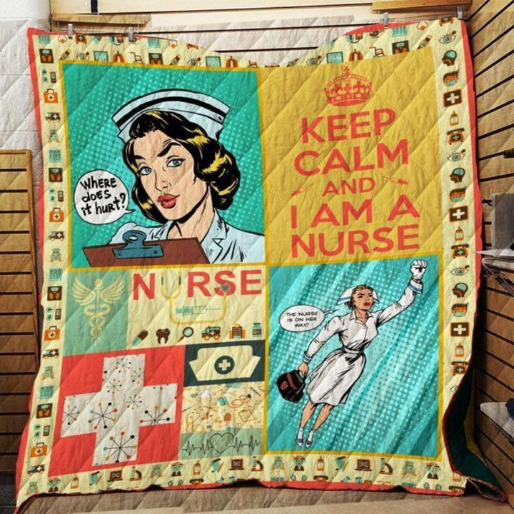 Nurse Retro 3D Personalized Customized Quilt Blanket Esr3 Design By Exrain.Com