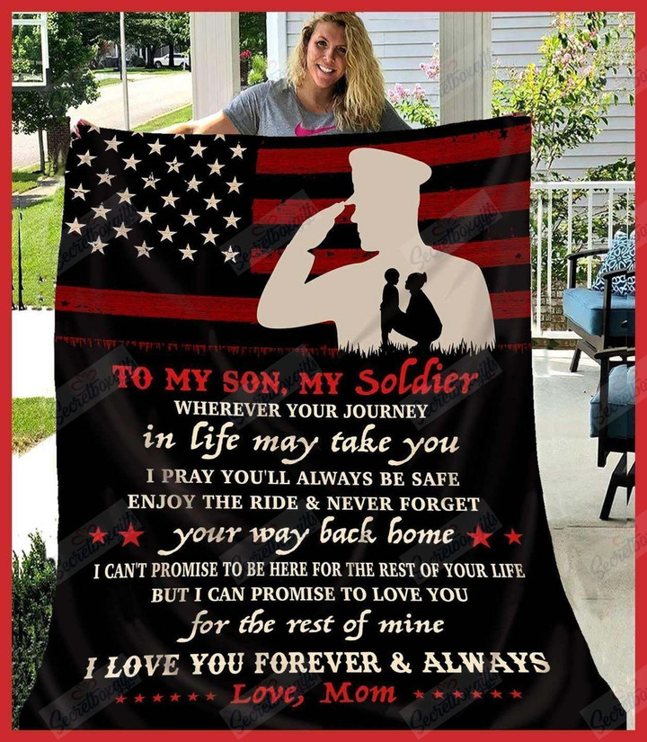 Army Son Wherever Your Journey In Life May Take You Fleece Blanket