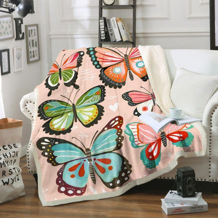 Butterfly Bl070912F Sherpa Fleece Blanket