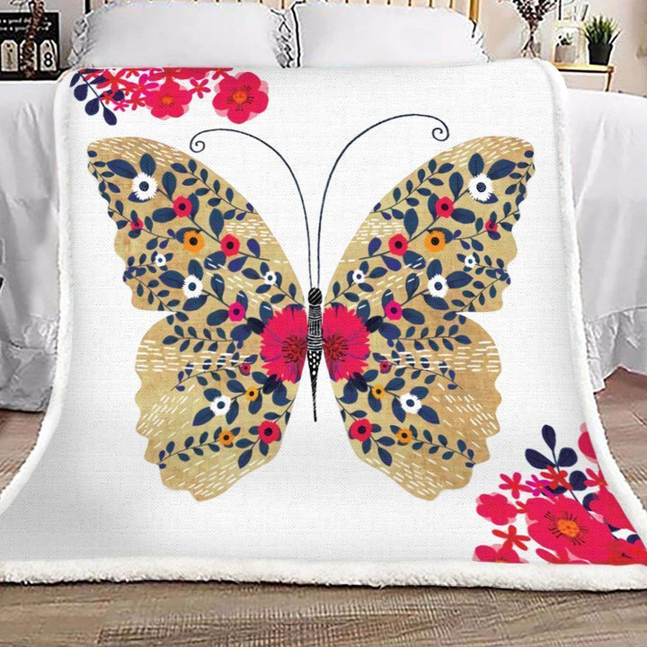 Butterfly Sherpa Fleece Blanketls