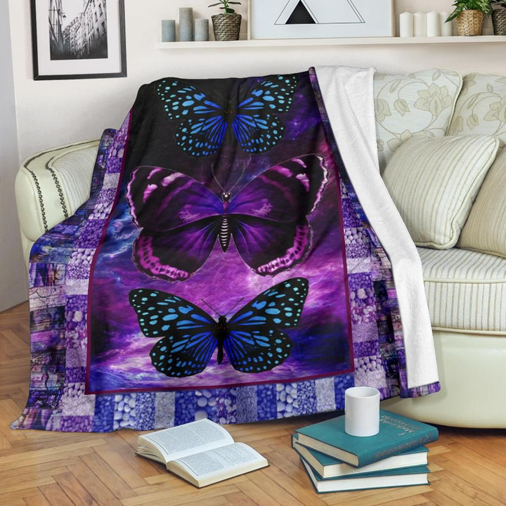 Butterfly Violet Premium Quilt Blanket