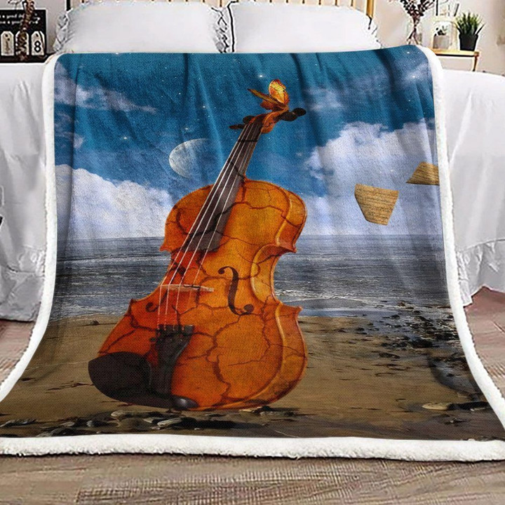 Butterfly Guitar Color Hn121015F Sherpa Fleece Blanket