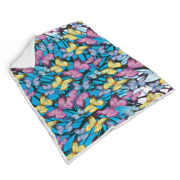 Butterfly Colorful Fleece Blanket