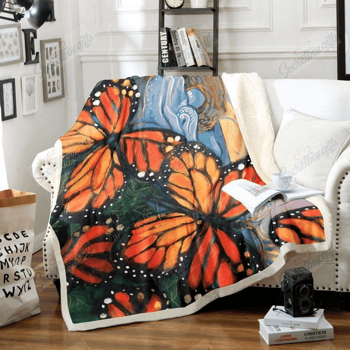 Butterfly Color Fleece Blanket