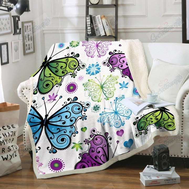 Butterfly Colors Fleece Blanket