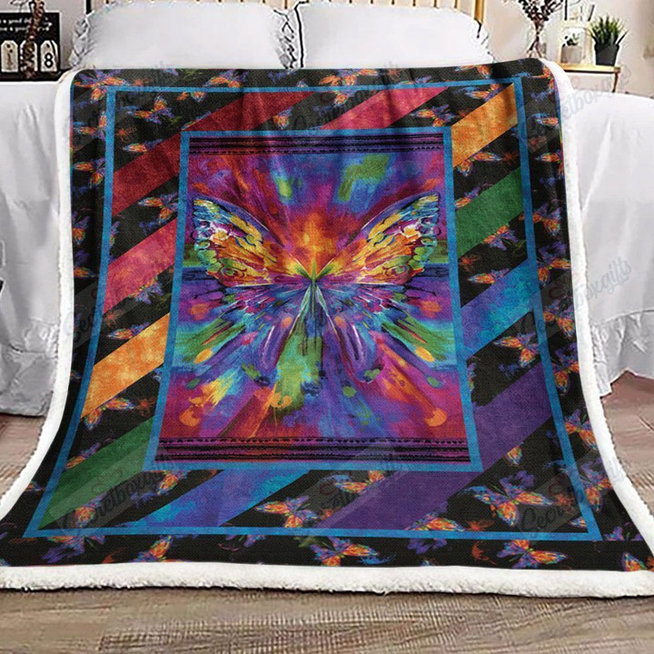 Butterfly Color Fleece Blanket
