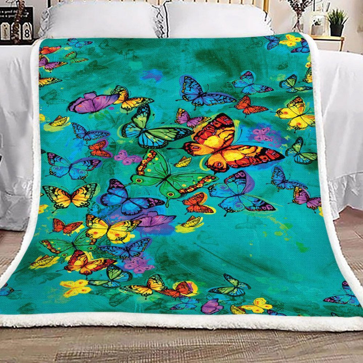 Butterfly Colorful Np1401264S Sherpa Fleece Blanket
