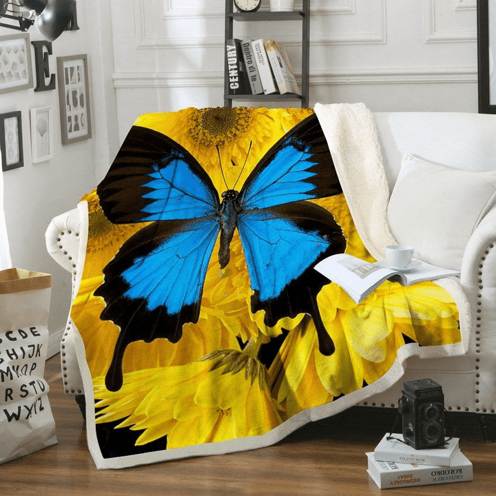 Butterfly Fleece Blanket, Sherpa Blanket